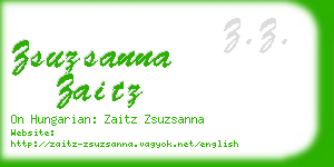 zsuzsanna zaitz business card